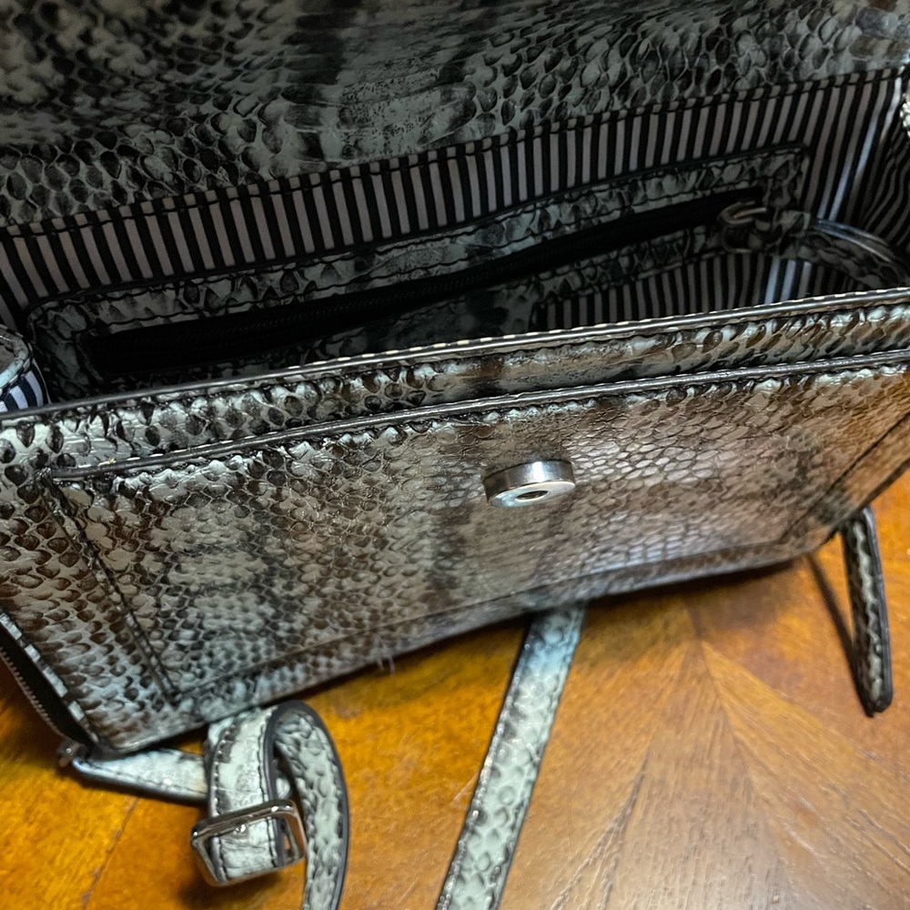 Nine West Black and Gray Snakeskin Crossbody Bag